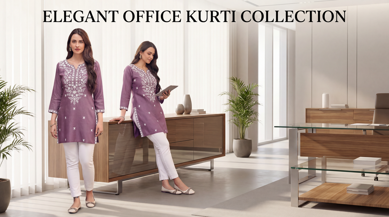 Office girl in kurti - ethnic wear